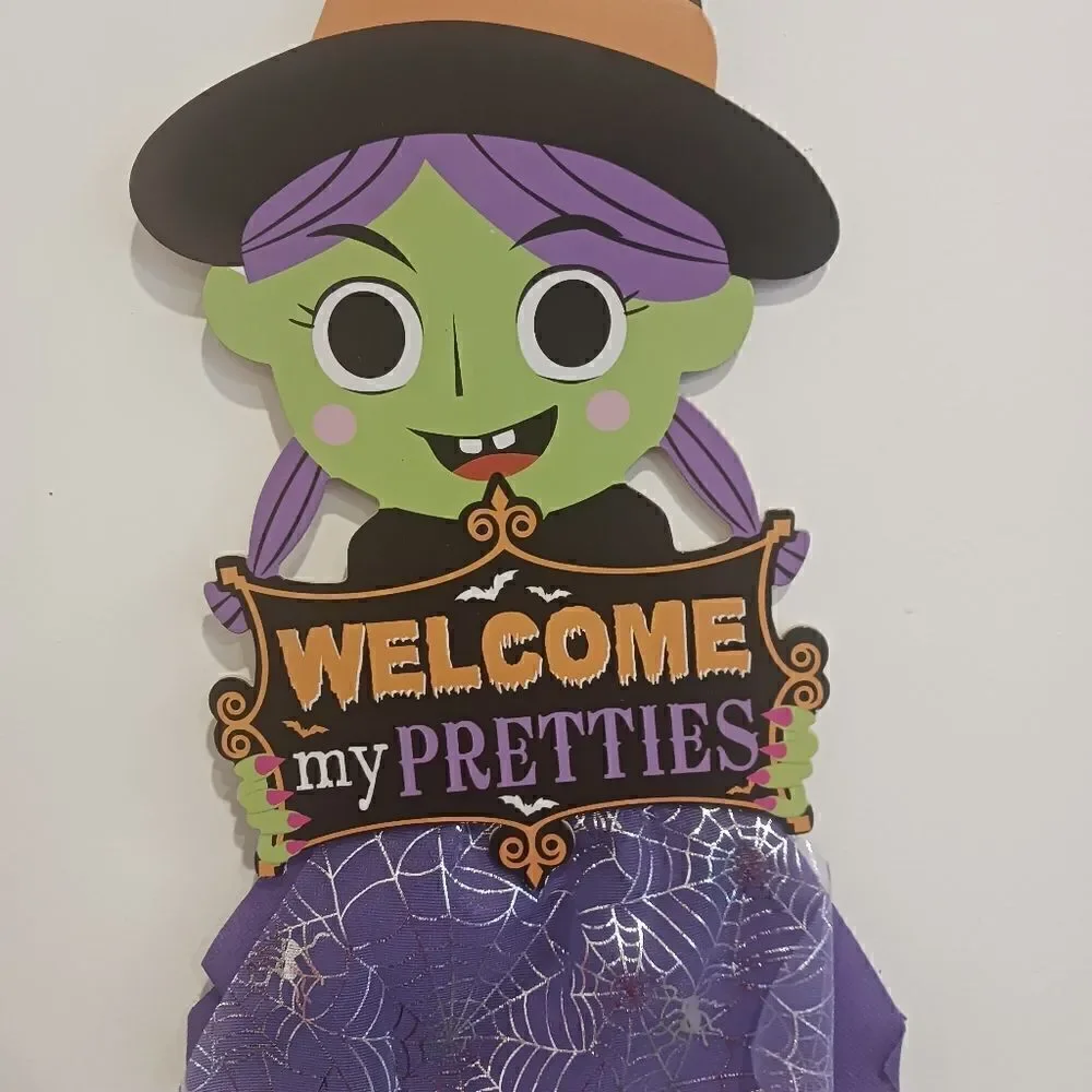3 for 26 - Witch Themed Halloween Wall Hanging Sign Welcome My Pretties Decoe